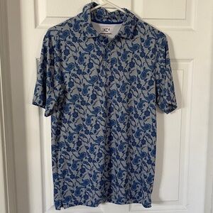 Johnston & Murphy Blue Floral Polo Shirt
